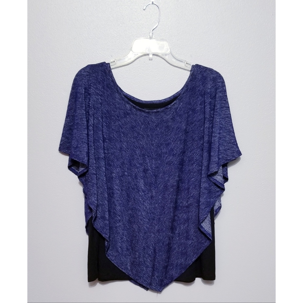 Alyx knit blue and black blouse triangle 1X